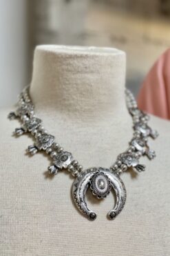 Vintage Silver Concho Boho Necklace