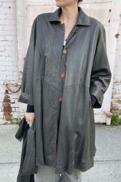 Vintage Buttery Leather Trench Coat - One Size