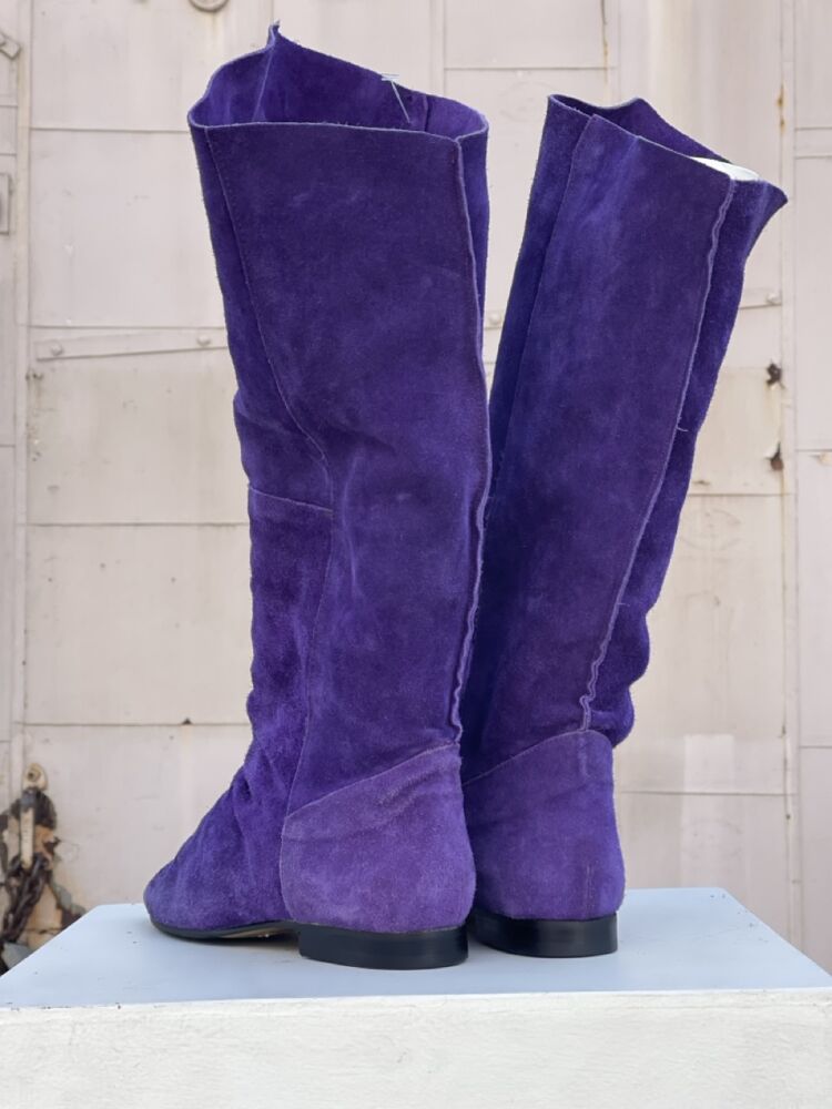 Vintage Purple Suede Slouch Boots – 9 1/2 → Hotbox Vintage