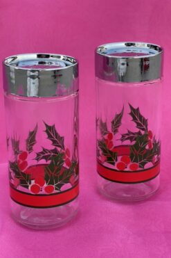 Vintage Libby of Canada Holly Salt & Pepper Shaker/Spice Set
