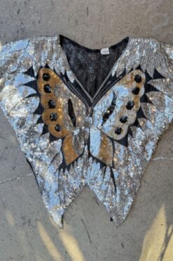 Vintage Sequin Butterfly Top - Medium