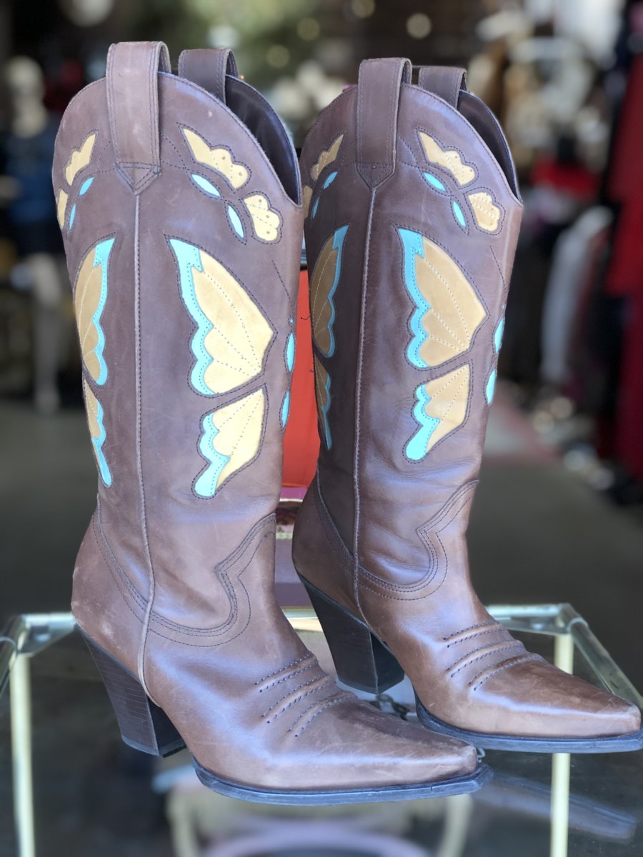 Butterfly High Heel Cowgirl Boots 