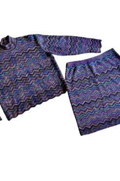 Vintage Chevron Stripe Tesori Sweater Set - Medium