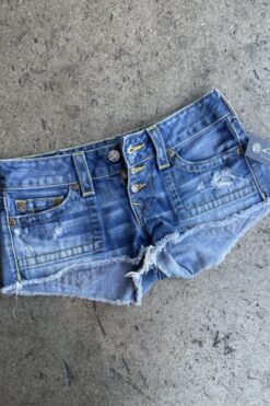 Vintage True Religion Low Rise Yellow Stitch Shorts - 27