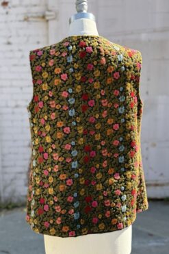 Alternative view of Handmade 1970s Floral Needlepoint Vest M
