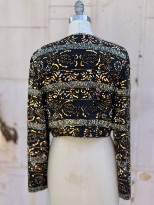 80s AJ Bari Silk Beaded Jacket - Image 2
