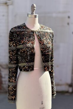 80s AJ Bari Silk Beaded Jacket