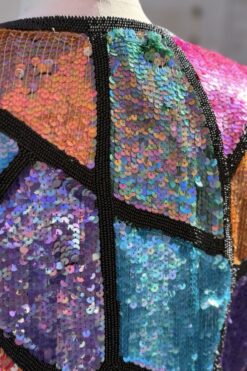 Alternative view of 80s Scarlet Rage Silk Sequin Jacket XL