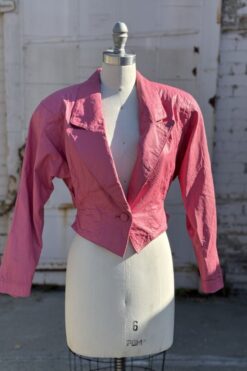 80s Pink Leather Jacket by Chia
