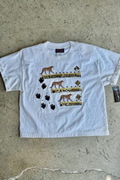 80s Studded Cheetah Cropped Tee