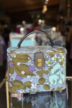 60s Floral Print Luggage Makeup Case