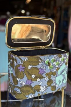 Alternative view of 60s Floral Print Luggage Makeup Case