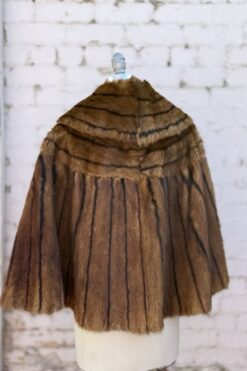 Alternative view of 50s Brown Striped Mink Fur Cape S-L