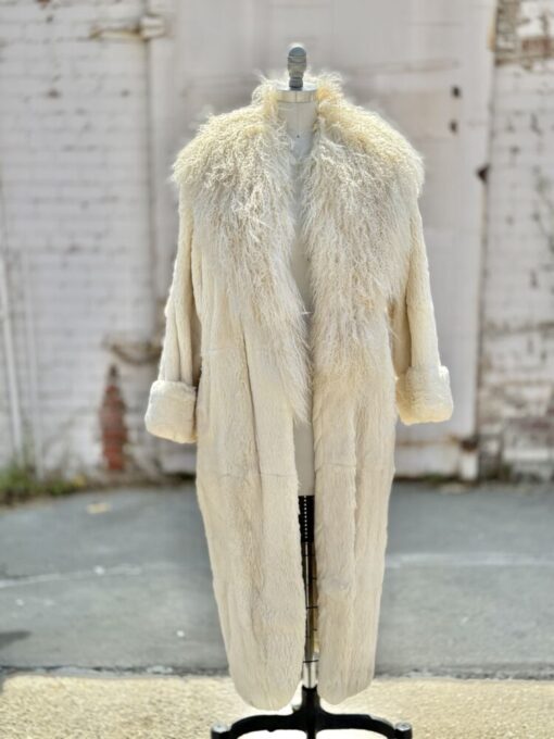 80s Carol Little White Rabbit Fur Jacket- S