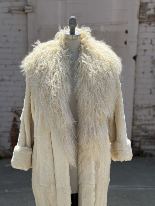 80s Carol Little White Rabbit Fur Jacket- S - Image 2