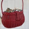 1950s Red Wicker Sea Bag