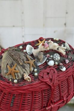 Alternative view of 50s Red Wicker Sea Bag