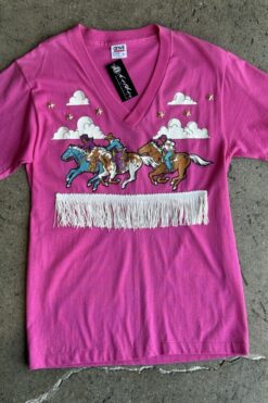 90s Western Star Stud Fringe Cowboy T-Shirt