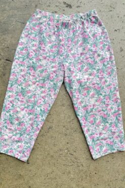 90s Floral Cotton Jersey Capris S/M