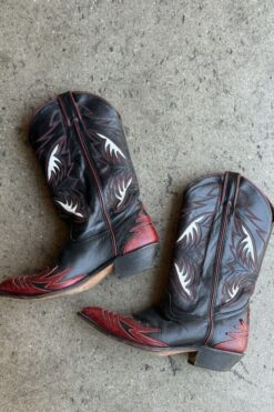 80s Code West Red Cowboy Boots 8.5
