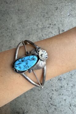 Alternative view of Sterling Silver Cuff with Turquoise Stone