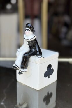 Pierrot Clown Ceramic Trinket Box