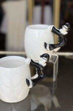 Ceramic Pierrot Clown Mug Set