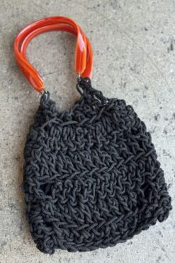 Vintage Crocheted Resin Handle Bag