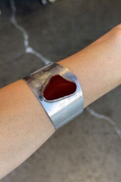 Sterling Silver Agate Stone Cuff