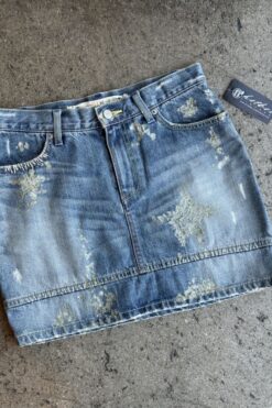 Tsumori Chisato Glitter Denim Mini Skirt