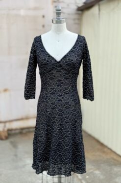 Y2K Betsey Johnson Black Mesh Floral Dress L