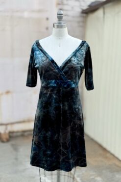 90s Betsey Johnson Crushed Velvet Midi Dress - L
