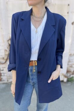 80s Navy Sag Harbor Blazer - M/L