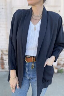 80s Black Blazer with Pockets – M/L