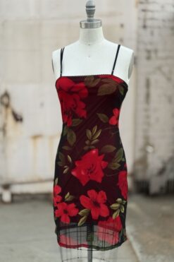 Y2k Charlotte Russe Rose Mesh Dress - S