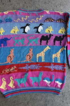 Alternative view of 80s Handknit Noah's Arc Vintage Sweater