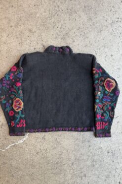Alternative view of Vintage 1990s Chunky Knit Floral Knit Sweater - Small