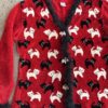 Vintage 90s Fringe Trim Cat Sweater - M