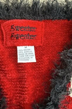 Alternative view of Vintage 90s Fringe Trim Cat Sweater - M