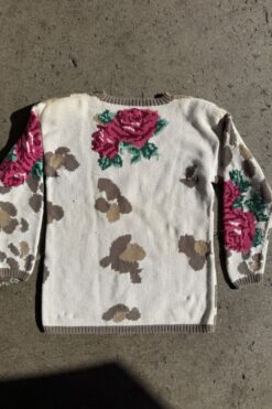 Alternative view of Vintage 90s Leopard Rose Kint Sweater