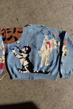 Alternative view of Vintage Christine Foley Cat Cardigan Sweater - Medium