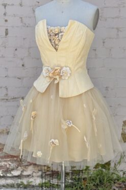 Vintage 90s Cream Garden Party Dress