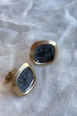 Vintage Black Eagle Heraldry Cufflinks