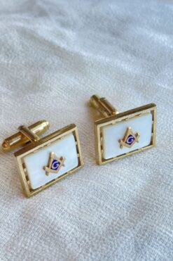 SOLD Vintage Mother of Pearl Masonic Cufflinks