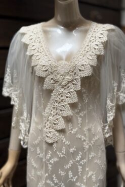Lorrie Kabala 1980s Lace Kaftan Dress