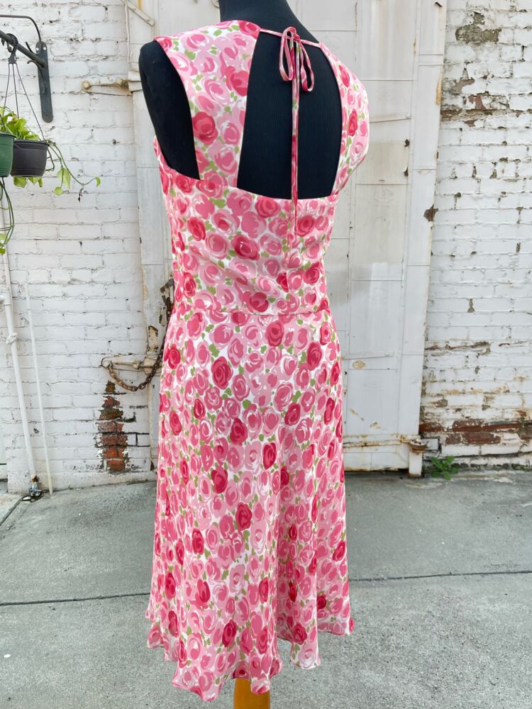 90s Cutout Back Rose Garden Dress – Medium → Hotbox Vintage