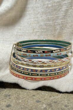 Alternative view of Brass Enamel Bangles Set of 7
