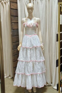 Gunne Sax Ruffle Lace Gown XS