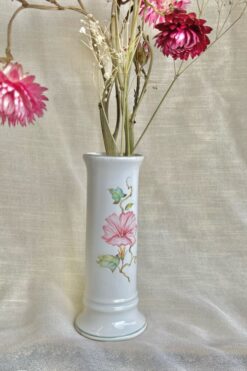 80s Pink Hibiscus Vase