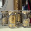 4559 golden compass and map glassware set of 4